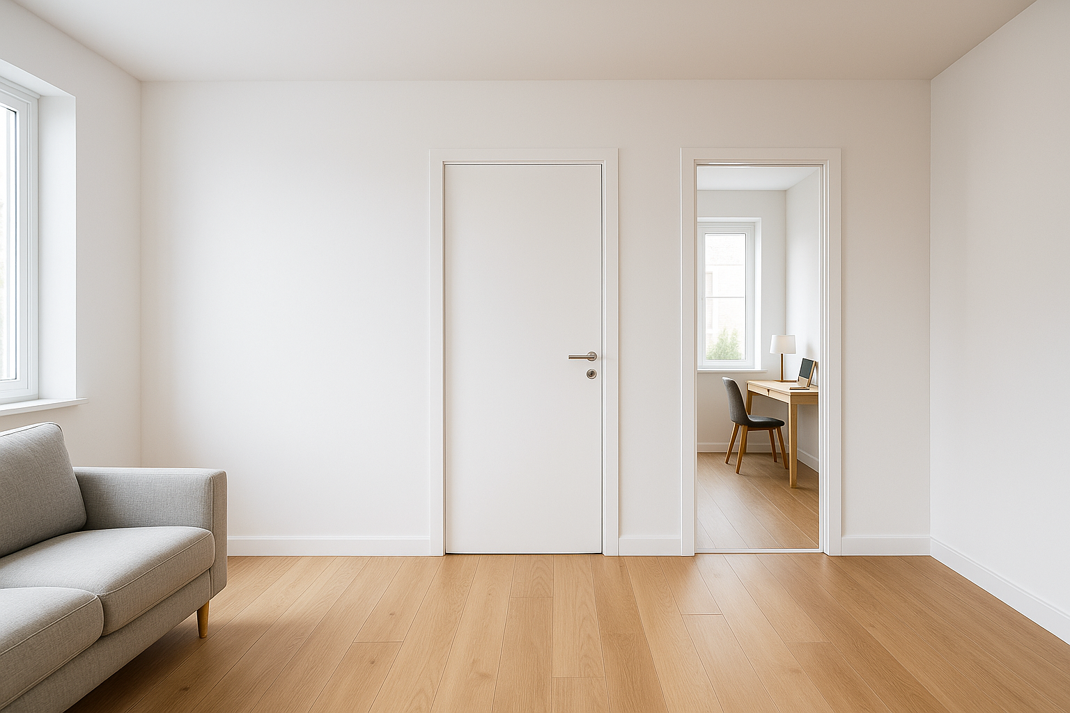 Modern South African home with new drywall partition and door, cost example